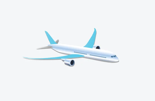 Repülőgép Elszigetelt Fehér Háttér — Stock Fotó