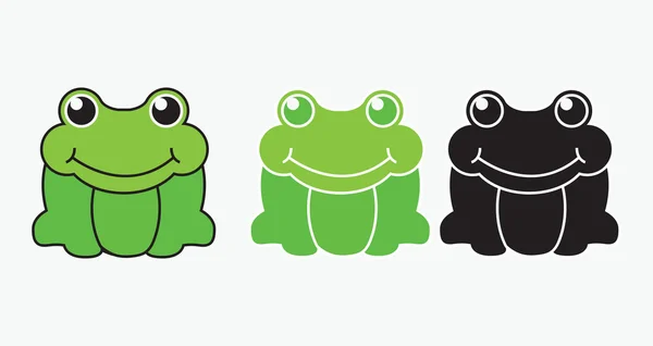 Three Frogs Illustration White Background — Stock Photo, Image