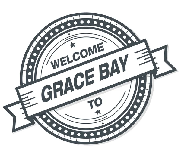 Bem Vindo Emblema Grunge Bay Graça Fundo Branco — Fotografia de Stock