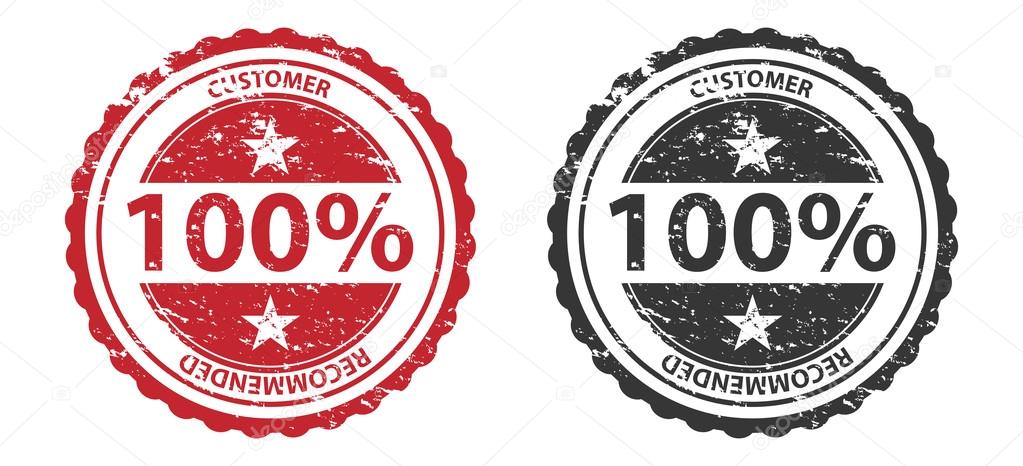 100% Quality Grunge Stamp Red and Black Isolated on white