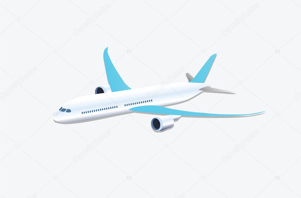 Airplane Isolated on White Background
