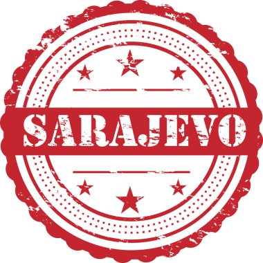 Saraybosna Şehir Grunge pul sembol