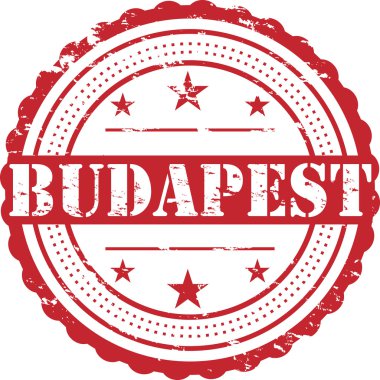 Budapeşte/grunge Badge beyaz