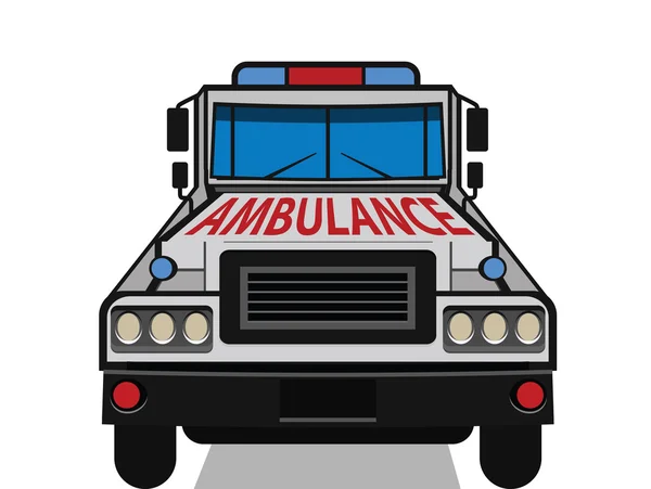 Ambulance Bande Dessinée Isolé Sur Blanc — Photo
