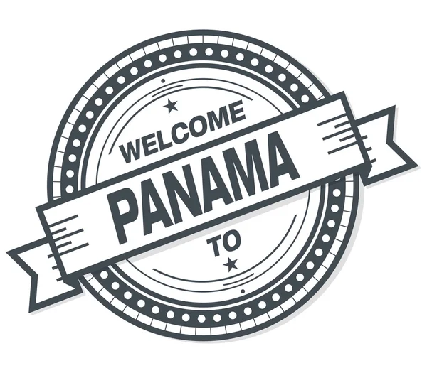 Välkommen Till Panama Grunge Badge Vit Bakgrund — Stockfoto