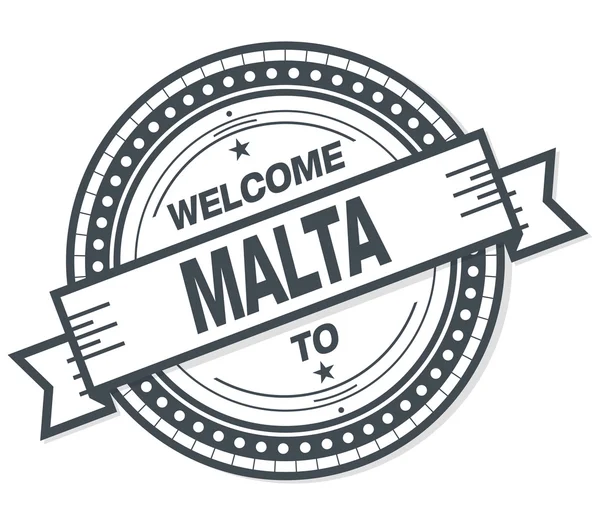 Bienvenue Malta Grunge Badge Sur Fond Blanc — Photo