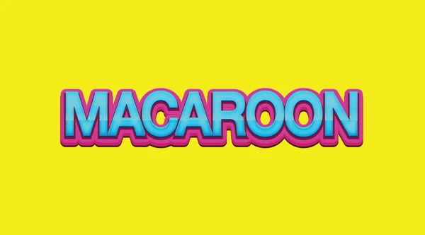 Macaroon Palavra Colorida Fundo Amarelo Brilhante — Fotografia de Stock