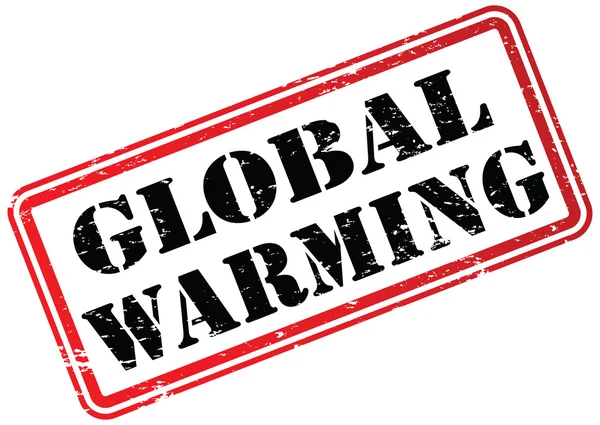 Global Warming Gummistämpel Vit — Stockfoto