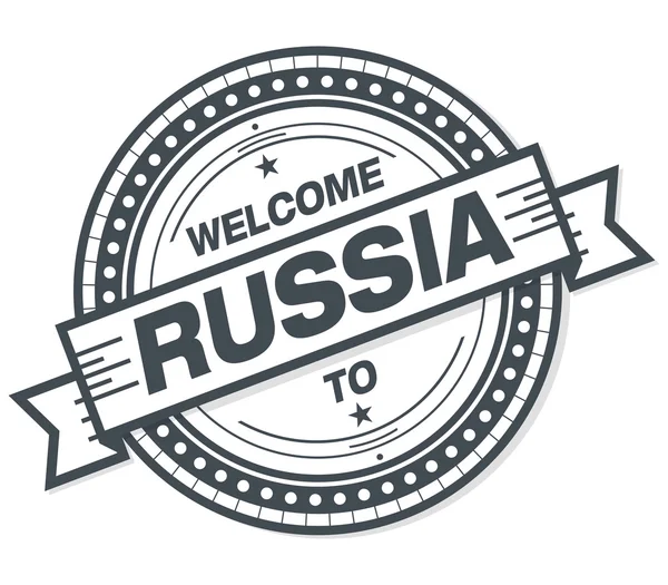 Bienvenue Insigne Grunge Russie Sur Fond Blanc — Photo