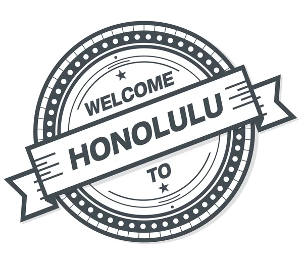 Bienvenido Honolulu Grunge Badge Sobre Fondo Blanco —  Fotos de Stock