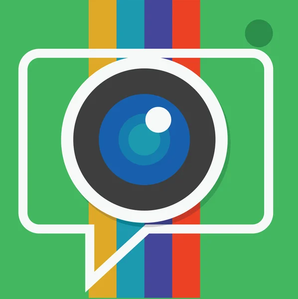 Ícone Câmera Colorida Para Aplicativos Móveis — Fotografia de Stock