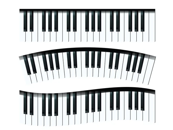 Uppsättning Piano Tangent Bord Illustration Vit Bakgrund — Stockfoto