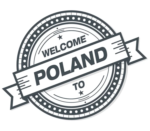 Välkommen Till Polen Grunge Badge Vit Bakgrund — Stockfoto