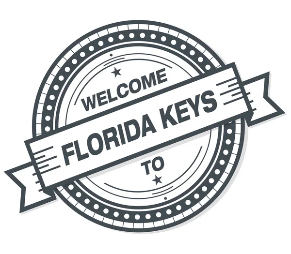 Bienvenido Florida Keys Grunge Badge Sobre Fondo Blanco —  Fotos de Stock