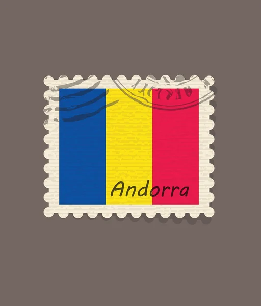 Andorra Bayrağı Illüstrasyon Ile Yazı Damgası — Stok fotoğraf