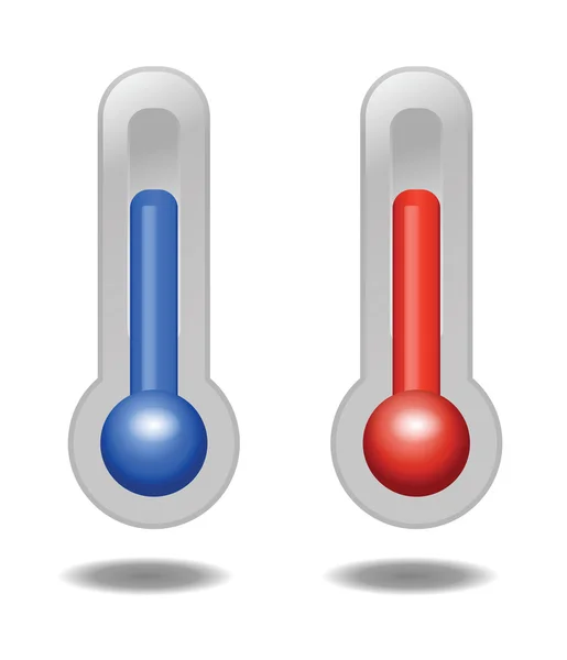 Ícones Termômetro Frio Quente Fundo Branco — Fotografia de Stock