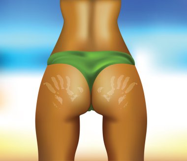 Seksi kadın göt el ile yazdırır