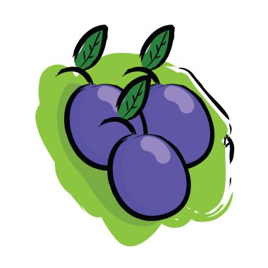 Beyaz arka planda Erik illüstrasyon