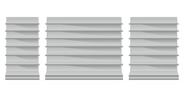 Beyaz arka plan süpermarket raflarında