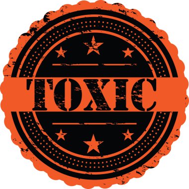 Toksik / Grunge beyaz arka plan üzerinde rozet