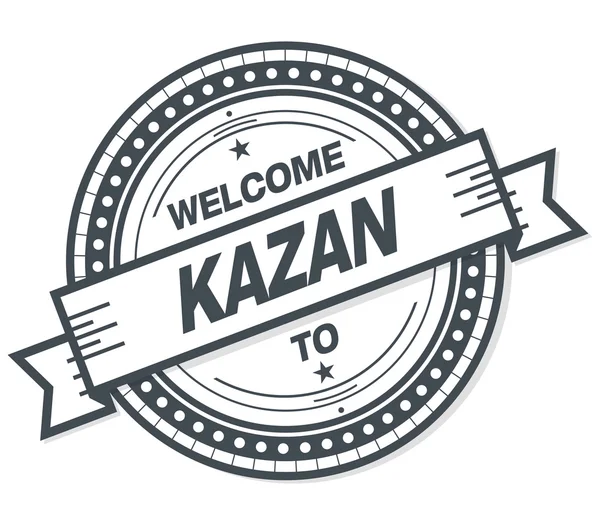 Bienvenido Kazan Grunge Badge Sobre Fondo Blanco —  Fotos de Stock
