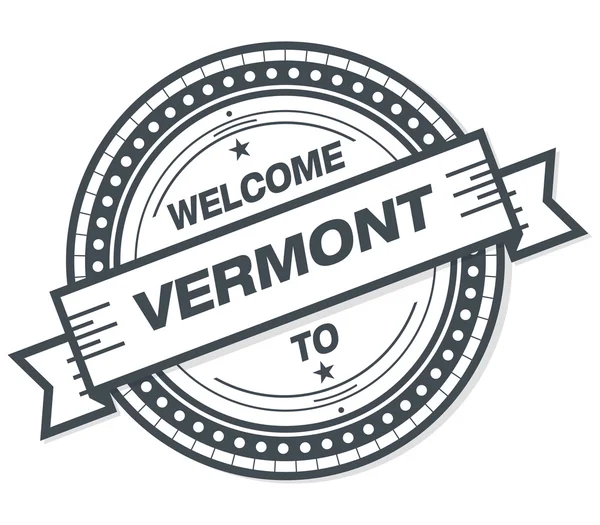 Bienvenido Vermont Grunge Badge Sobre Fondo Blanco —  Fotos de Stock