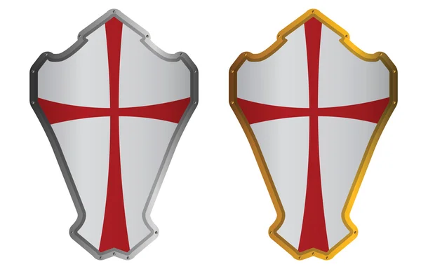 Medieval Knight Shields Isolated White — Stock Photo, Image