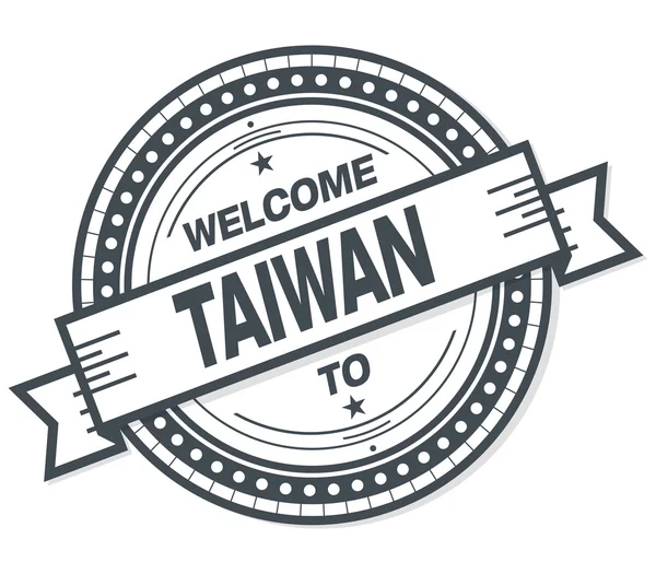 欢迎来到台湾黑格徽章在白色背景 — 图库照片