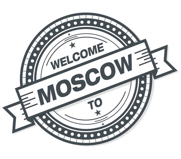 Willkommen Bei Moscow Grunge Badge Auf Weißem Hintergrund — Stockfoto