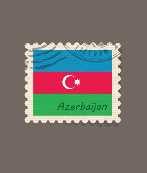 邮票与阿塞拜疆白旗 — 图库照片