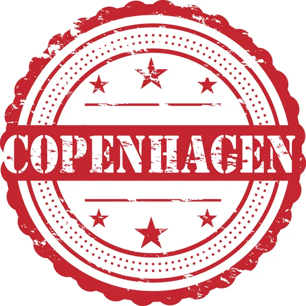 Koppenhága Grunge Badge Fehér — Stock Fotó