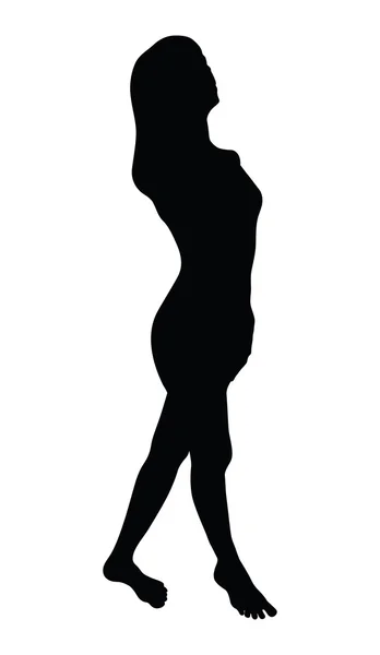 Female Silhouette Illustration White Background — Stock Photo, Image