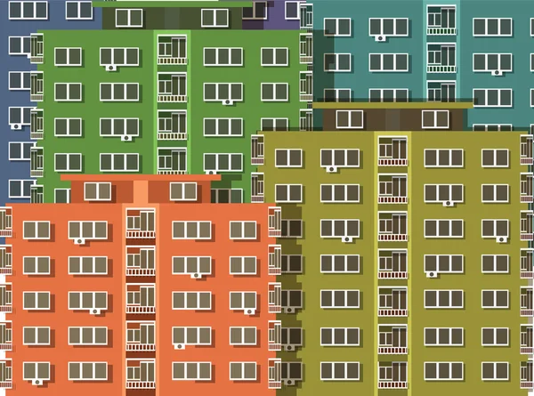 Colorful Apartment Block of Flats Background