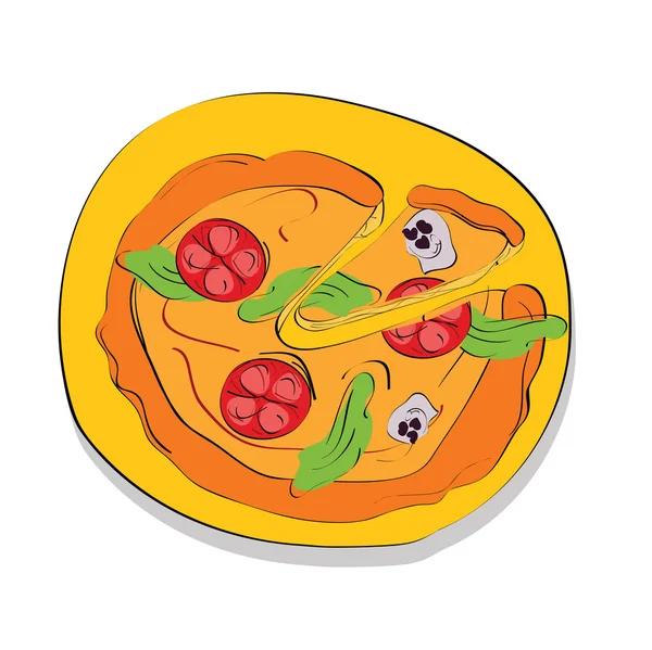 Pizza hand Rita illustration — Stockfoto