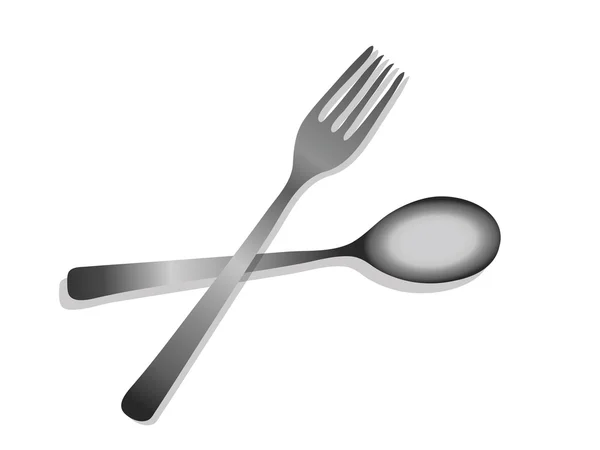 Fork and Spoon Icon isolated on white background — Stock Photo, Image