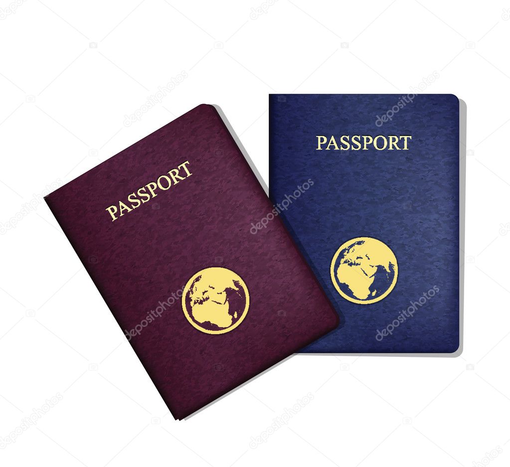 Passports Blue/Red Isolated on White