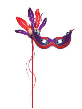Mardi Grass Mask Isolated on White clipart