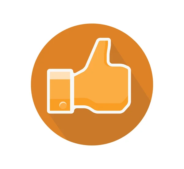 Illustratie van een oranje "Like" hand gebaar - geïsoleerde symbool op wit — Stockfoto