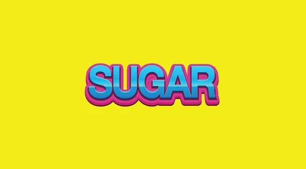 Sugar stil Text på gul bakgrund — Stockfoto