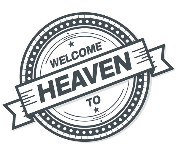 Vítejte na nebe razítko odznak — Stock fotografie