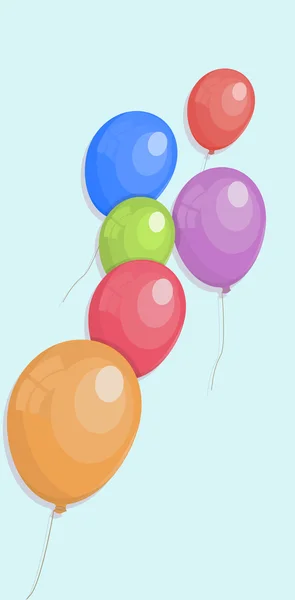 Platt Baloons flytande — Stock vektor