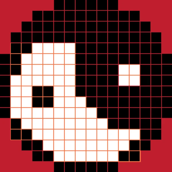 Yin yang pixel block artisanat — Image vectorielle