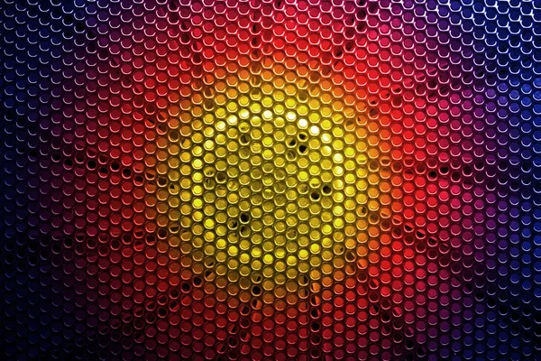 Işıklı fan önünde metal ızgara — Stok fotoğraf