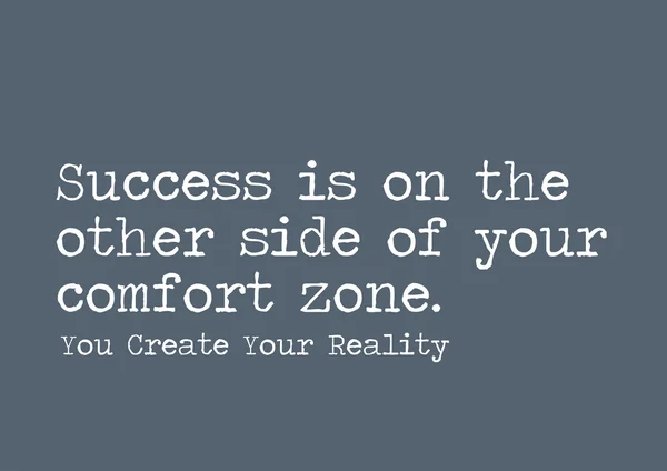 Citação motivacional "O sucesso está do outro lado da sua zona de conforto ." — Vetor de Stock