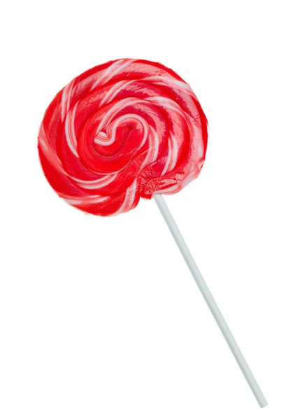 红色螺旋棒棒糖 — 图库照片