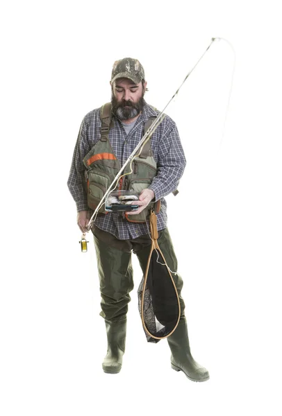 Pescador em branco — Fotografia de Stock