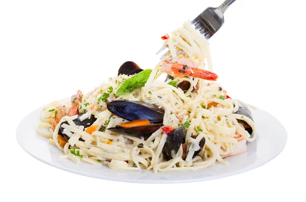 Seafood Linguine — Stock Photo, Image