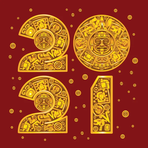 2021 Style Mayan Calendar — Stock Vector