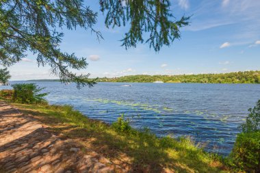 Volga Nehri 'nin Plyos tarafından görünüşü, Ivanovo bölgesi, Rusya 