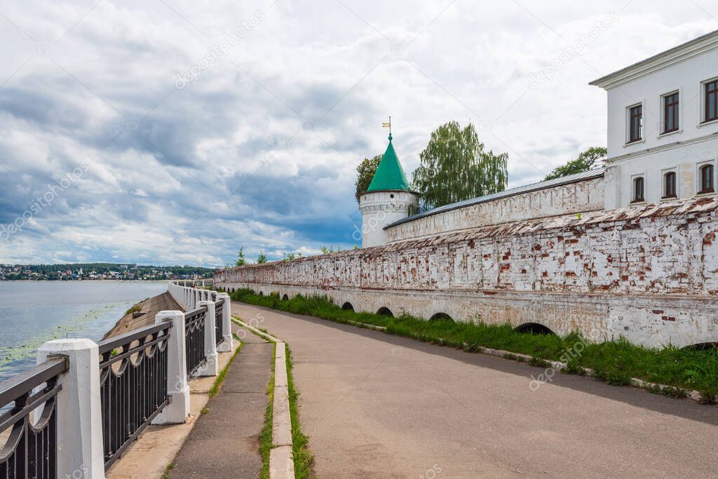 Kostroma river embankment. Holy Trinity Ipatievsky Monastery. Kostroma, Russia